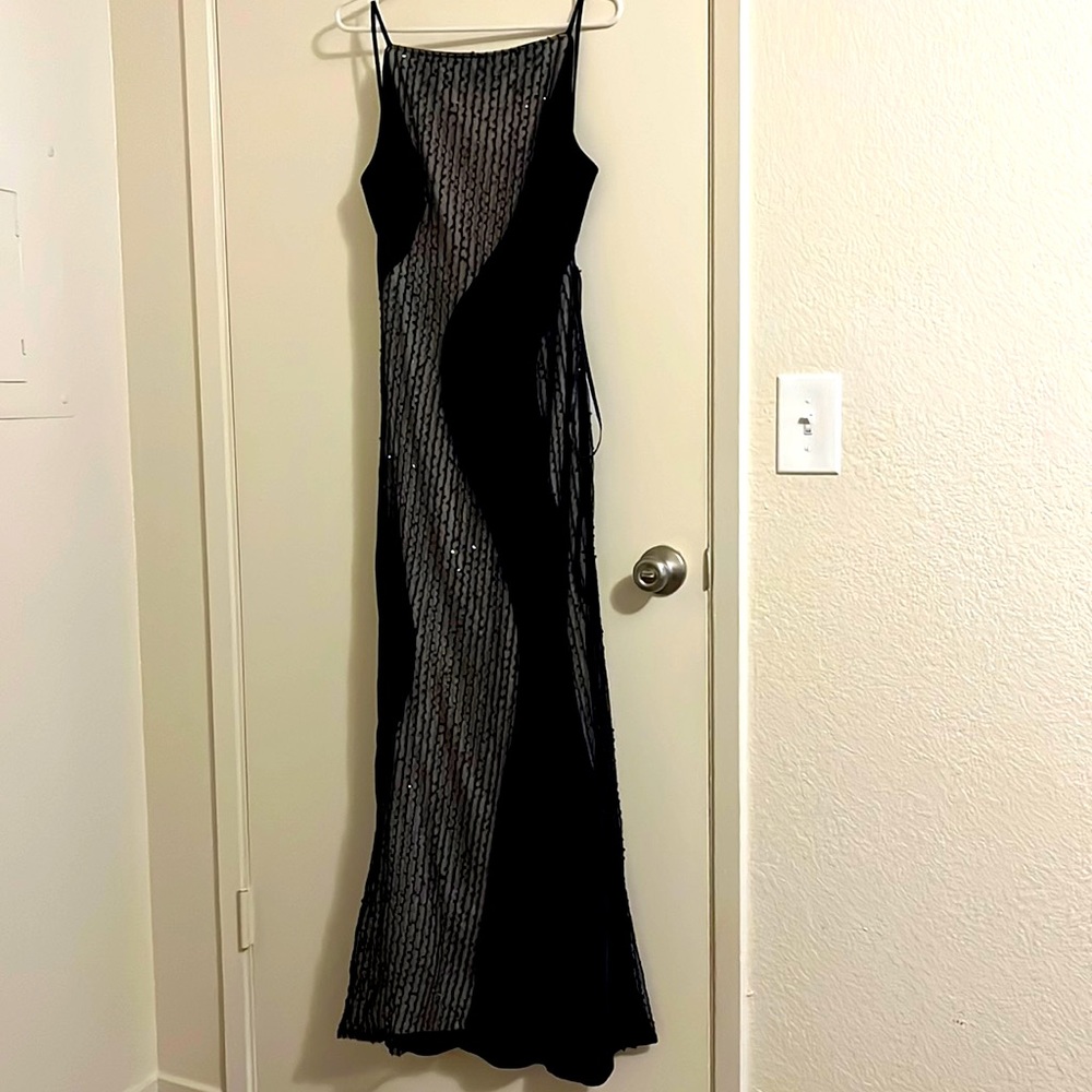 Nicole Bakti backless, sequin dress, floor length. Perfect for any formal event